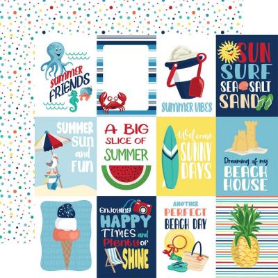 Carta Bella Beach Party Designpapier - 3 x 4 Journaling Cards